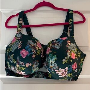 Cacique Dark Teal and Floral Bra NEVER WORN